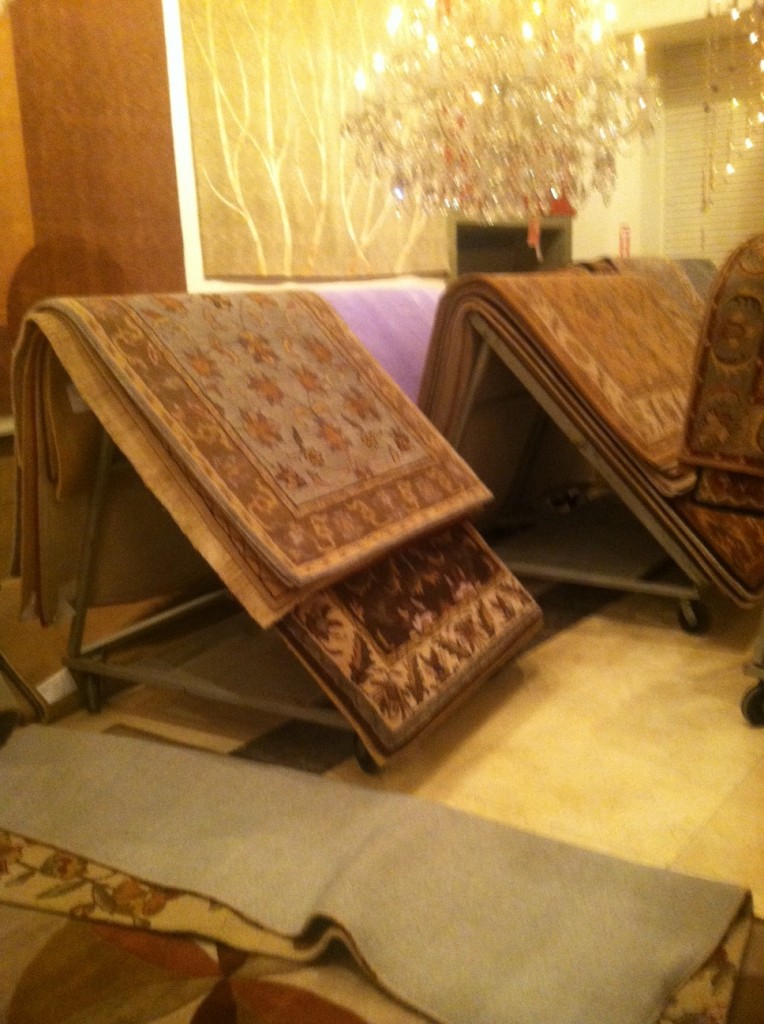 Racks for rugs at the auction!